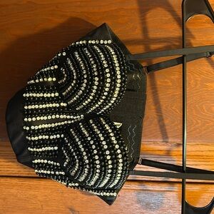 Black and silver bejeweled corset, medium